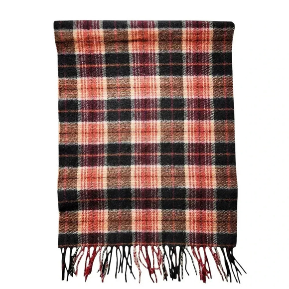 Lambswool Plaid Tartan Scarf Unisex Cozy Heritage Wool Winter Gift - Picture 1 of 8